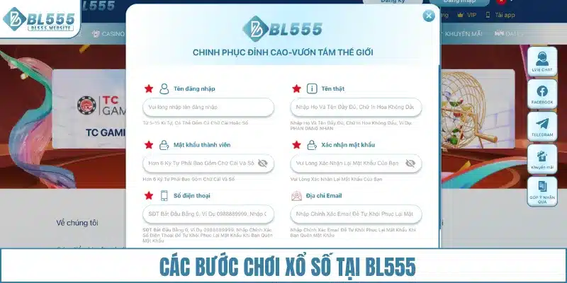 Các bước chơi xổ số siêu tốc tại BL555