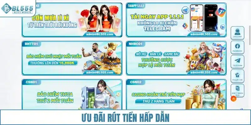Ưu đãi rút tiền hấp dẫn